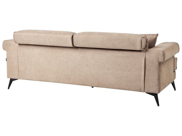 Sofasæt Lysebrun Polyester 3 2 Personers Sofagruppe Manuelt Justerbar Nakkestøtter Stue Indretning