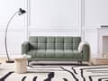 Miniatyrbillede 2 af 11: Sovesofa Grøn Polyester 3 Personers Moderne Blød Sofa Sofaseng Tre Personers Designsofa Praktisk Splitback Stofsofa God Liggekomfort