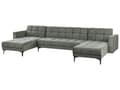 Miniatyrbillede 5 af 11: Sovesofa Grøn Polyester 5 Personers Moderne Blød U Sofa Sofaseng Fem Personers Designsofa Chaiselong Splitback Stofsofa God Liggekomfort