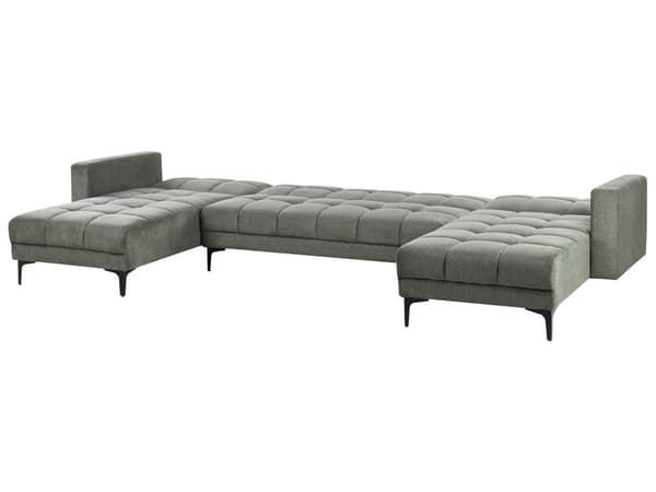 Sovesofa Grøn Polyester 5 Personers Moderne Blød U Sofa Sofaseng Fem Personers Designsofa Chaiselong Splitback Stofsofa God Liggekomfort