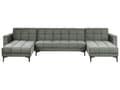 Miniatyrbillede 1 af 11: Sovesofa Grøn Polyester 5 Personers Moderne Blød U Sofa Sofaseng Fem Personers Designsofa Chaiselong Splitback Stofsofa God Liggekomfort