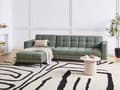 Miniatyrbillede 2 af 11: Sovesofa med Chaiselong Grøn Polyester 4 Personers Sofa L Formet Hjørnesofa Dyb Sofaseng Blød Stofsofa Design Hjørnesovesofa Højrevendt
