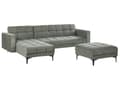 Miniatyrbillede 5 af 11: Sovesofa med Chaiselong Grøn Polyester 4 Personers Sofa L Formet Hjørnesofa med Fodskammel Dyb Sofaseng Blød Stofsofa Design Hjørnesovesofa Højrevendt