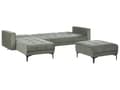 Miniatyrbillede 6 af 11: Sovesofa med Chaiselong Grøn Polyester 4 Personers Sofa L Formet Hjørnesofa med Fodskammel Dyb Sofaseng Blød Stofsofa Design Hjørnesovesofa Højrevendt