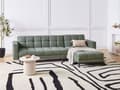 Miniatyrbillede 2 af 11: Sovesofa med Chaiselong Grøn Polyester 4 Personers Sofa L Formet Hjørnesofa Dyb Sofaseng Blød Stofsofa Design Hjørnesovesofa Venstrevendt