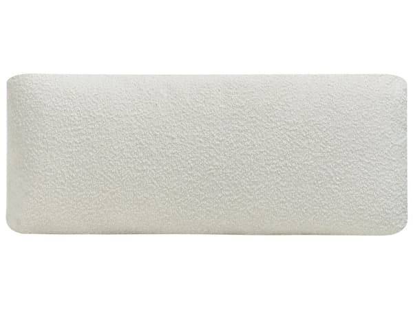 Soffa Vit Bouclé Tyg Polyester Klädsel Metallben 4 Sittplatser Kraftigt Vadderad Minimalistisk Stil Vardagsrumsmöbler