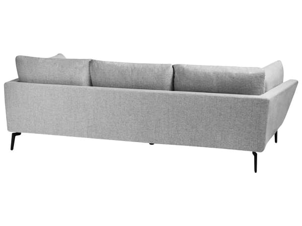 Soffa Grå Bouclé Tyg Polyester Klädsel Metallben 4 Sittplatser Kraftigt Vadderad Minimalistisk Stil Vardagsrumsmöbler