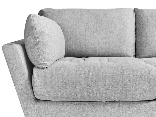 Soffa Grå Bouclé Tyg Polyester Klädsel Metallben 4 Sittplatser Kraftigt Vadderad Minimalistisk Stil Vardagsrumsmöbler