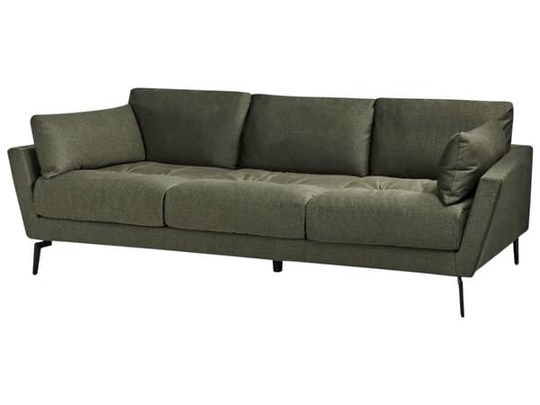 Soffa Grön Bouclé Tyg Polyester Klädsel Metallben 4 Sittplatser Kraftigt Vadderad Minimalistisk Stil Vardagsrumsmöbler