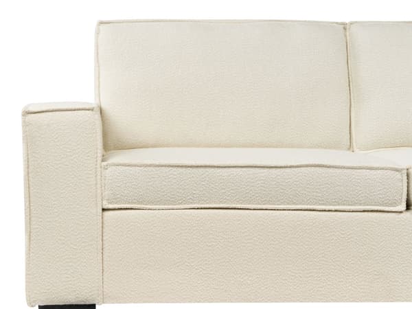 Bäddsoffa Off-White Bouclétyg 2-sits konvertibel Sovsoffa med Madrass Vardagsrum Gästrum