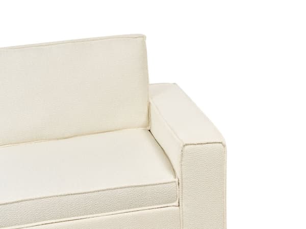 Bäddsoffa Off-White Bouclétyg 2-sits konvertibel Sovsoffa med Madrass Vardagsrum Gästrum