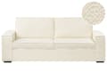 Miniatyrbild 1 av 11: Bäddsoffa Off-White Bouclétyg 2-sits konvertibel Sovsoffa med Madrass Vardagsrum Gästrum