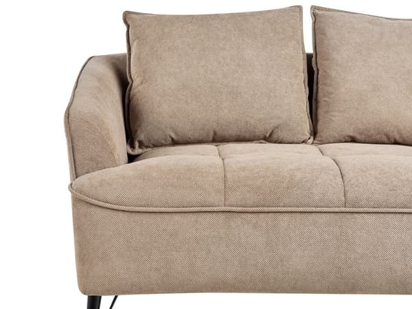 Soffa 2-sits Brun Tyg Klädsel Extra Kuddar Modern Stil Vardagsrumsmöbler