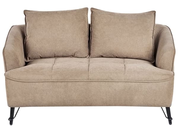 Soffa 2-sits Brun Tyg Klädsel Extra Kuddar Modern Stil Vardagsrumsmöbler