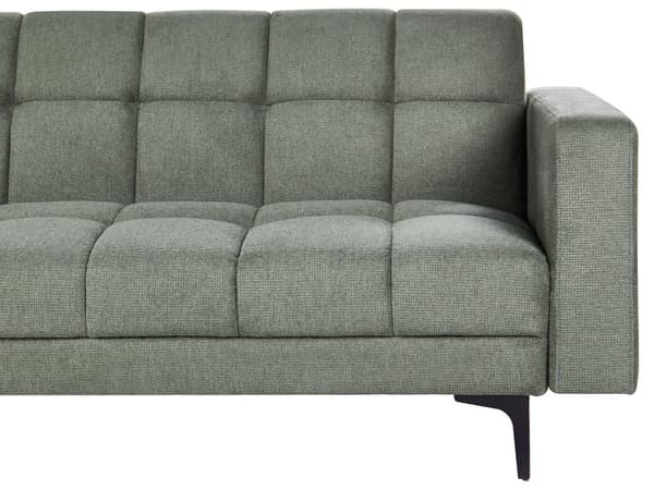 Hörnsoffa Höger Bäddsoffa med Fotpall Grön Klädsel Polyester Tyg Recliner Ryggstöd 3 Lägen Klick- Klack
