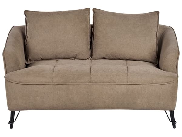 2-seters Sofa Brun Stoff Polstring Ekstra Puter Moderne Stil Stue Møbler