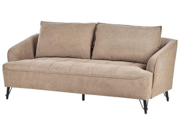 3-seters Sofa Brun Stoff Polstring Ekstra Puter Moderne Stil Stue Møbler