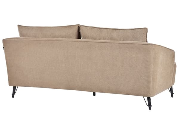 3-seters Sofa Brun Stoff Polstring Ekstra Puter Moderne Stil Stue Møbler