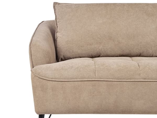 3-seters Sofa Brun Stoff Polstring Ekstra Puter Moderne Stil Stue Møbler