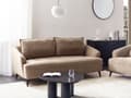 Miniatyrbilde 2 av 11: 3-seters Sofa Brun Stoff Polstring Ekstra Puter Moderne Stil Stue Møbler