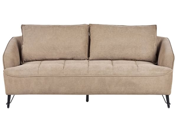 3-seters Sofa Brun Stoff Polstring Ekstra Puter Moderne Stil Stue Møbler
