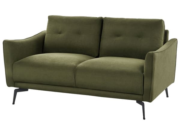 Sofa 2-seters Grønn Polyester Stoff med Vannavstøtende Klassisk stil
