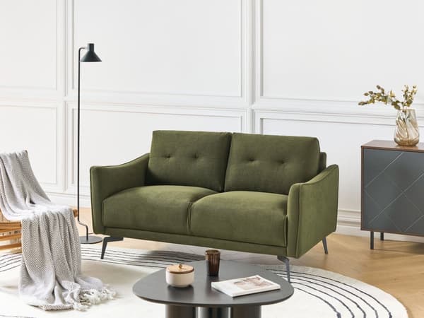 Sofa 2-seters Grønn Polyester Stoff med Vannavstøtende Klassisk stil