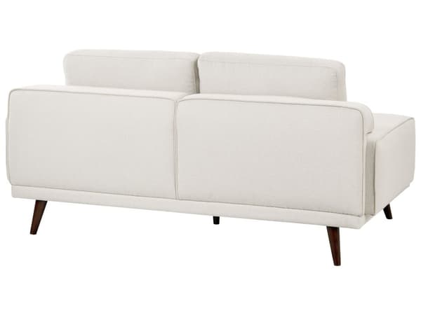 Sofa Beige Polyester 2 Personers Tyk Polstret Dyb Blød Stofsofa til Stuen Moderne Inspiration Stue Møbel