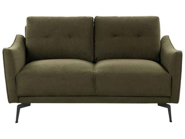 Sofa Grøn Polyester 2 Personers Tyk Polstret Dyb Blød Stofsofa til Stuen Moderne Inspiration Stue Møbel