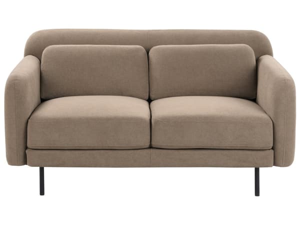 Sofa Brun Polyester 2 Personers Tyk Polstret Dyb Blød Stofsofa til Stuen Moderne Inspiration Stue Møbel