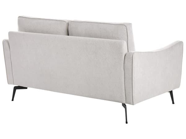 Sofa Off White Polyester 2 Personers Tyk Polstret Dyb Blød Stofsofa til Stuen Moderne Inspiration Stue Møbel