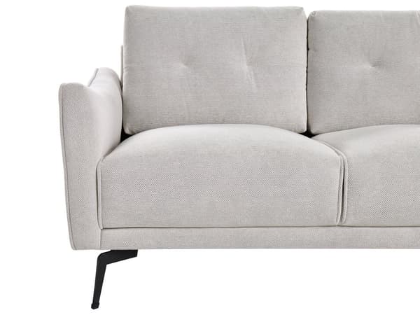 Sofa Off White Polyester 2 Personers Tyk Polstret Dyb Blød Stofsofa til Stuen Moderne Inspiration Stue Møbel
