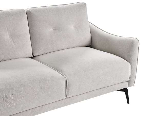 Sofa Off White Polyester 2 Personers Tyk Polstret Dyb Blød Stofsofa til Stuen Moderne Inspiration Stue Møbel