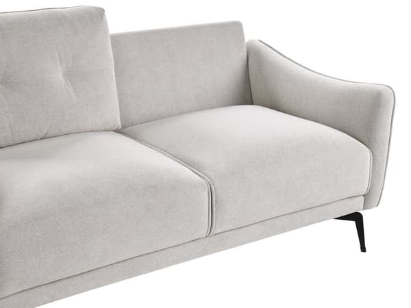 Sofa Off White Polyester 2 Personers Tyk Polstret Dyb Blød Stofsofa til Stuen Moderne Inspiration Stue Møbel