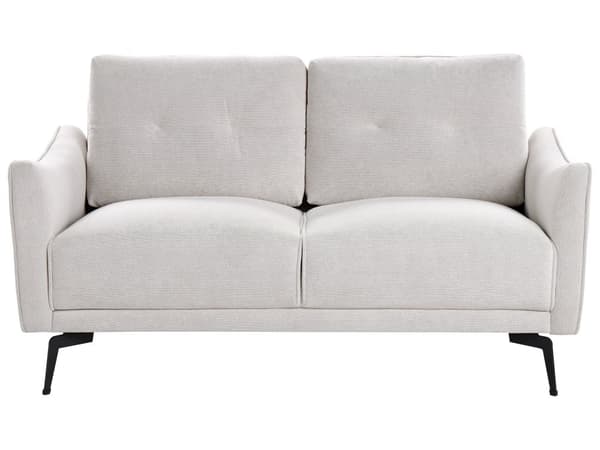 Sofa Off White Polyester 2 Personers Tyk Polstret Dyb Blød Stofsofa til Stuen Moderne Inspiration Stue Møbel