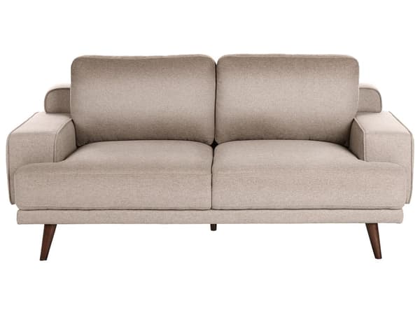 Sofa Brun Polyester 2 Personers Tyk Polstret Dyb Blød Stofsofa til Stuen Moderne Inspiration Stue Møbel
