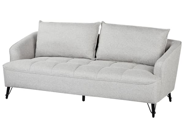 Sofa Grå Polyester 3 Personers Tyk Polstret Dyb Blød Stofsofa til Stuen Moderne Inspiration Stue Møbel Moderne