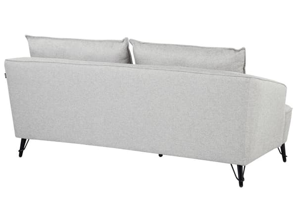 Sofa Grå Polyester 3 Personers Tyk Polstret Dyb Blød Stofsofa til Stuen Moderne Inspiration Stue Møbel Moderne