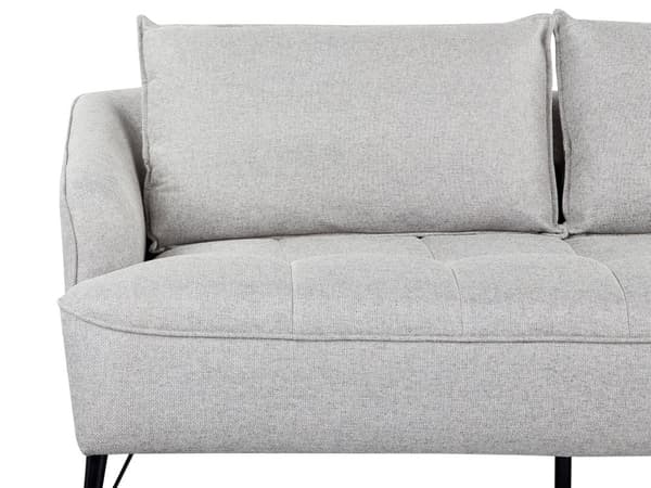 Sofa Grå Polyester 3 Personers Tyk Polstret Dyb Blød Stofsofa til Stuen Moderne Inspiration Stue Møbel Moderne