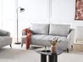 Miniatyrbillede 2 af 11: Sofa Grå Polyester 3 Personers Tyk Polstret Dyb Blød Stofsofa til Stuen Moderne Inspiration Stue Møbel Moderne