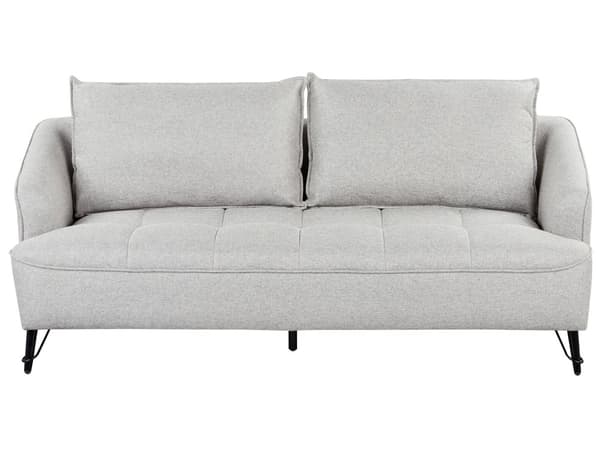 Sofa Grå Polyester 3 Personers Tyk Polstret Dyb Blød Stofsofa til Stuen Moderne Inspiration Stue Møbel Moderne
