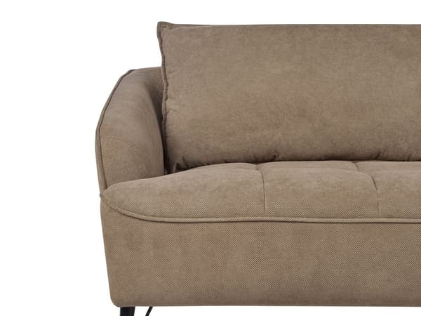 Sofa Brun Polyester 3 Personers Tyk Polstret Dyb Blød Stofsofa til Stuen Moderne Inspiration Stue Møbel Moderne