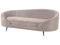 Miniatyrbild 4 av 10: Soffa Brun Tyg Glamour Rundad Retro Stil 3-sits med Svarta Metall Ben