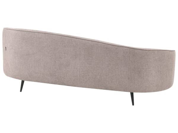 Soffa Brun Tyg Glamour Rundad Retro Stil 3-sits med Svarta Metall Ben