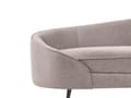 Miniatyrbild 6 av 10: Soffa Brun Tyg Glamour Rundad Retro Stil 3-sits med Svarta Metall Ben