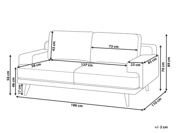 Soffa 2-sits Grön Tyg Vattenavvisande Klassisk Stil Soffa