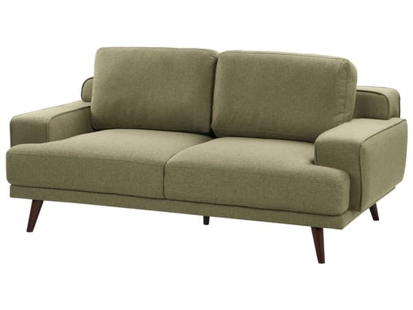 Soffa 2-sits Grön Tyg Vattenavvisande Klassisk Stil Soffa