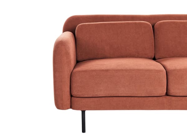 Sofa Orange Polyester 2 Personers Tyk Polstret Dyb Blød Stofsofa til Stuen Moderne Inspiration Stue Møbel