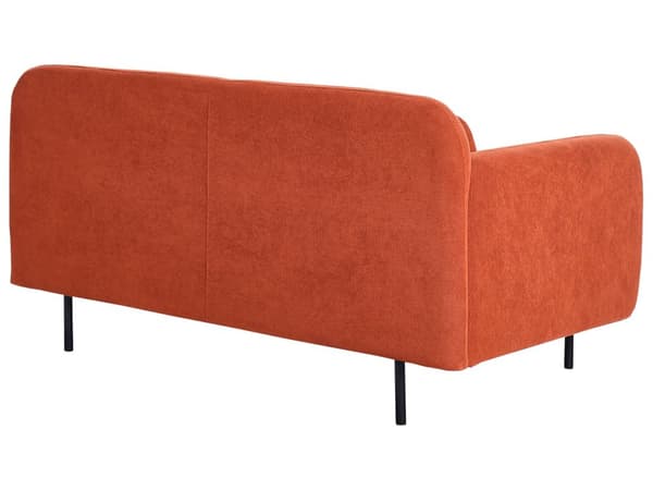 2-seters Sofa i Oransje Stoff Vannavvisende Sofa i Klassisk Stil