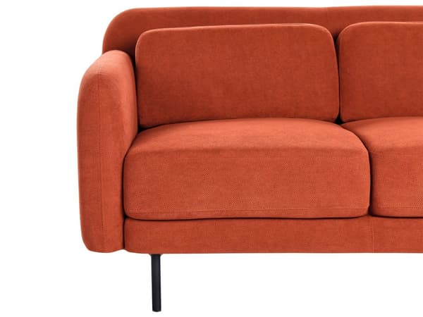 2-seters Sofa i Oransje Stoff Vannavvisende Sofa i Klassisk Stil